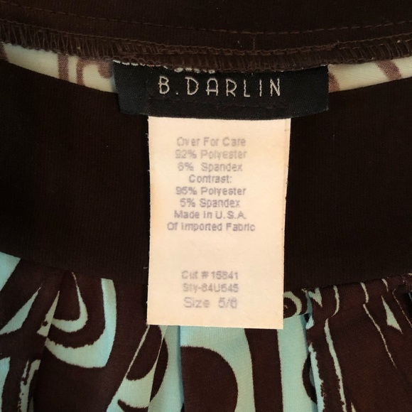 Brown & Light Blue Shift Dress - Picture 6 of 8